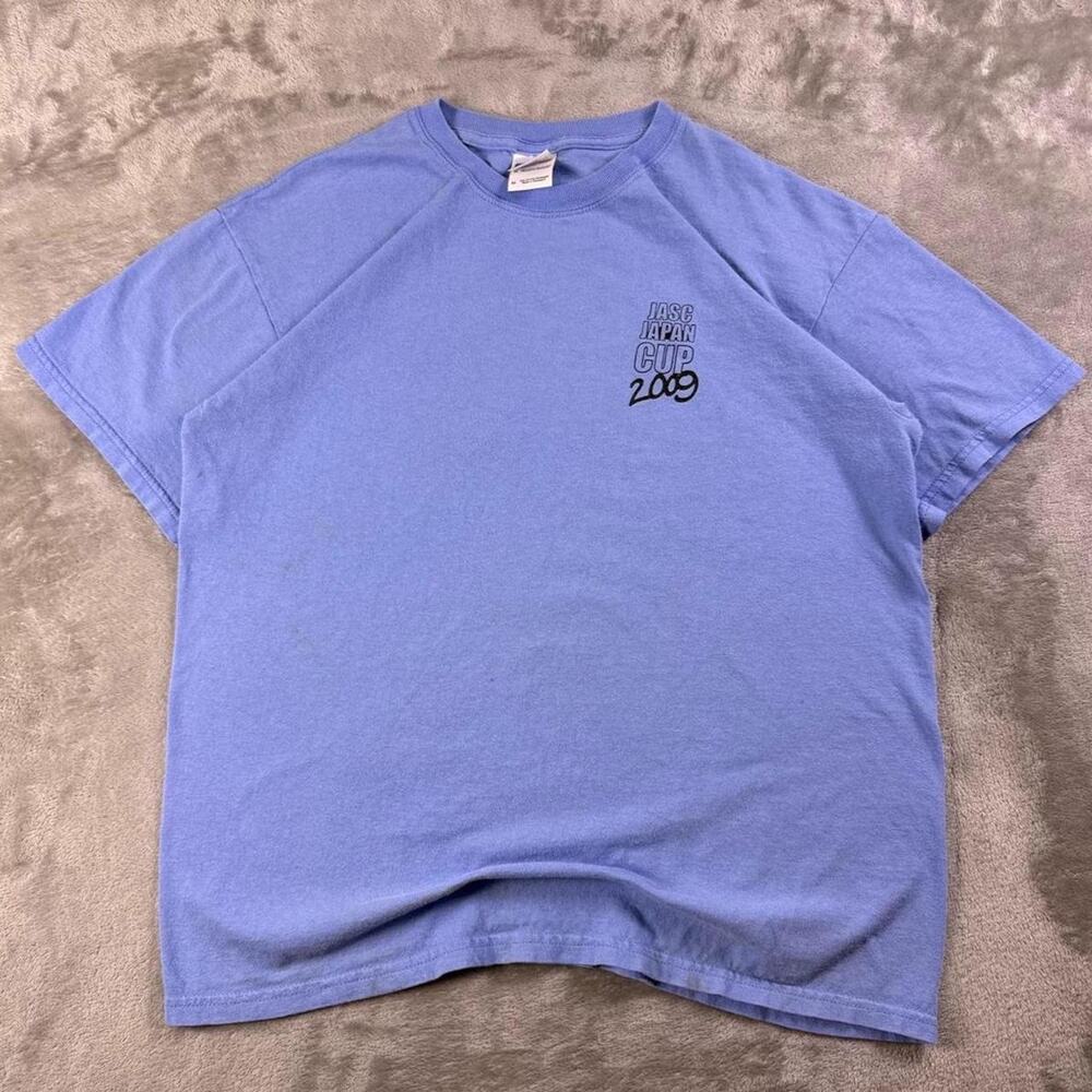 2009 IASC Japan Cup T-Shirt Medium Blue Wave Graphic Gildan Heavy Cotton